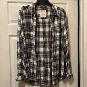 Mossimo Plaid Long Sleeve Button Down Shirt